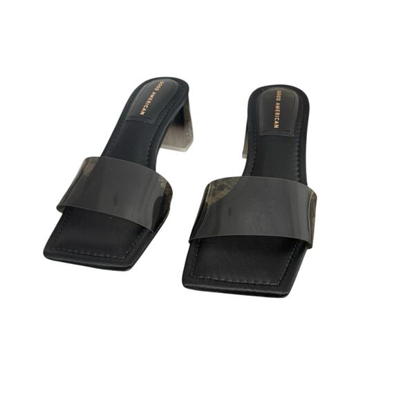 NIB! Good American Block Heel Slide Sandal in Black - Size 9.5 - Picture 6 of 11